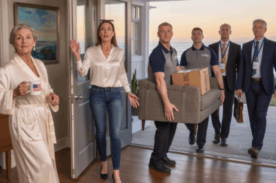 My daughter-in-law showed up at 5 a.m. with a moving truck, waved papers in my driveway, and told my security guard she was “the new owner” of my $5.5 million Santa Barbara beach house—so I wrapped my terracotta blanket tighter, took a sip of chamomile tea, and said, “Let her in, Mike. She’s about to get a big surprise.”